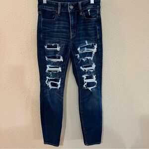 American Eagle Distressed Blue Jeans Size 0